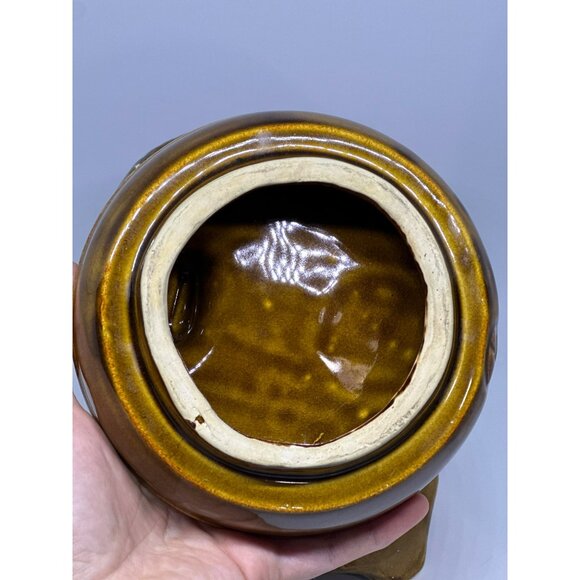 VTG Pfaltzgraff USA Cookie Stove Jar Canister Brown Barrel Design - Picture 5 of 10